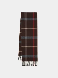 Cachecol xadrez com franjas