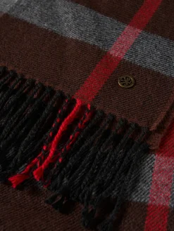 Cachecol xadrez com franjas