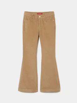 Calças bombazine à boca de sino