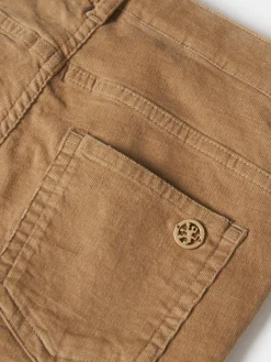 Calças bombazine à boca de sino