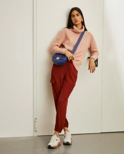 Calças cargo com cintura elástica