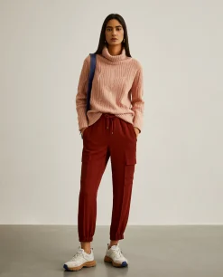 Calças cargo com cintura elástica