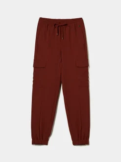 Calças cargo com cintura elástica