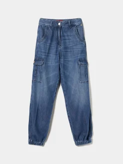 Calças cargo denim