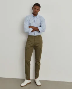 Calças cargo em sarja slim fit