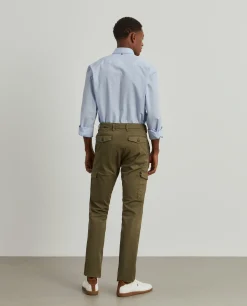 Calças cargo em sarja slim fit