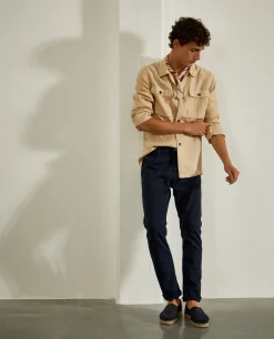 Calças Chino com pregas