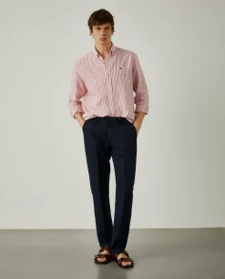 Calças chino em linho com cordão