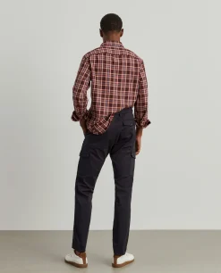 Calças chino estilo cargo slim fit