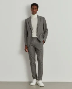 Calças chino regular fit com micro padrão