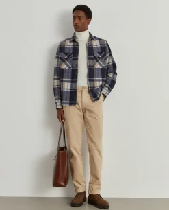 Calças chino regular fit em veludo