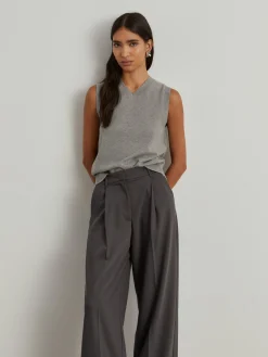 Calças clássicas largas com pregas