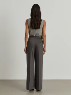 Calças clássicas largas com pregas