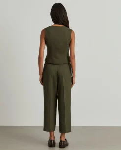 Calças cropped texturizadas