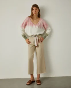 Calças culotte com cinto