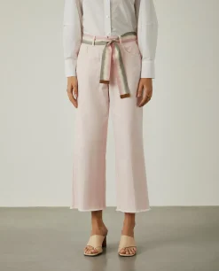 Calças culotte com cinto