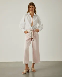 Calças culotte com cinto