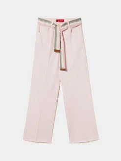 Calças culotte com cinto