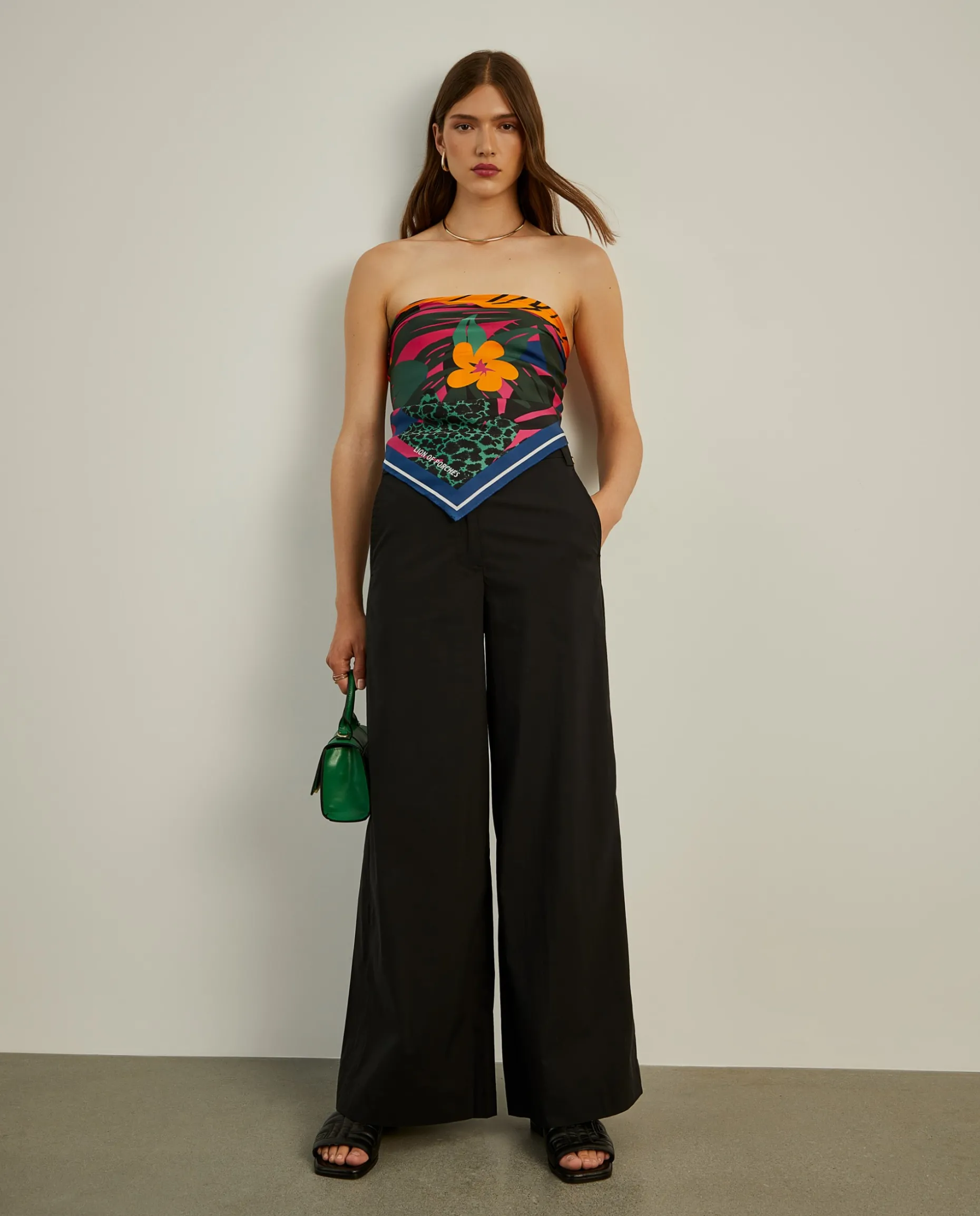 Calças culotte com cintura ajustável