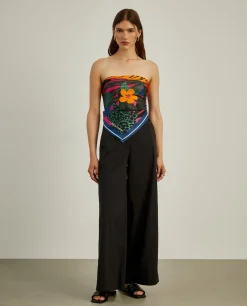 Calças culotte com cintura ajustável