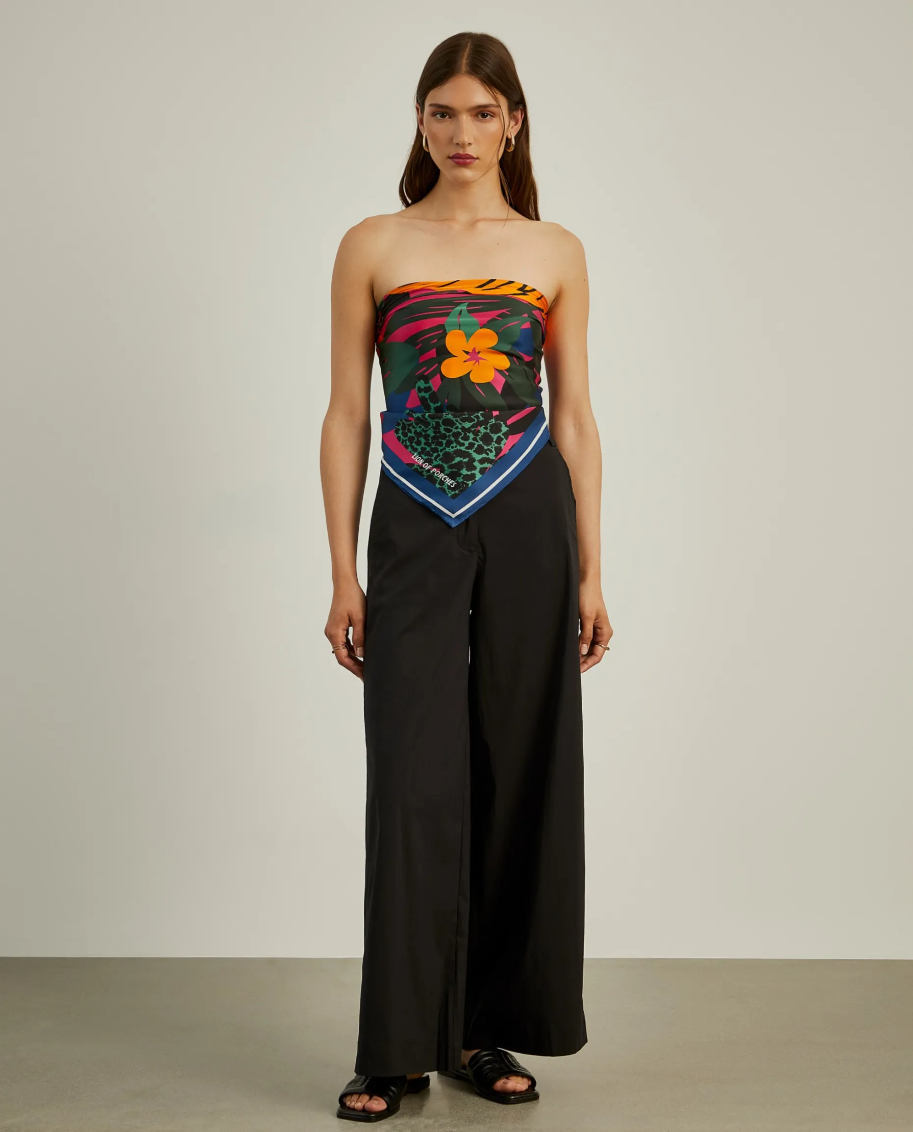 Calças culotte com cintura ajustável