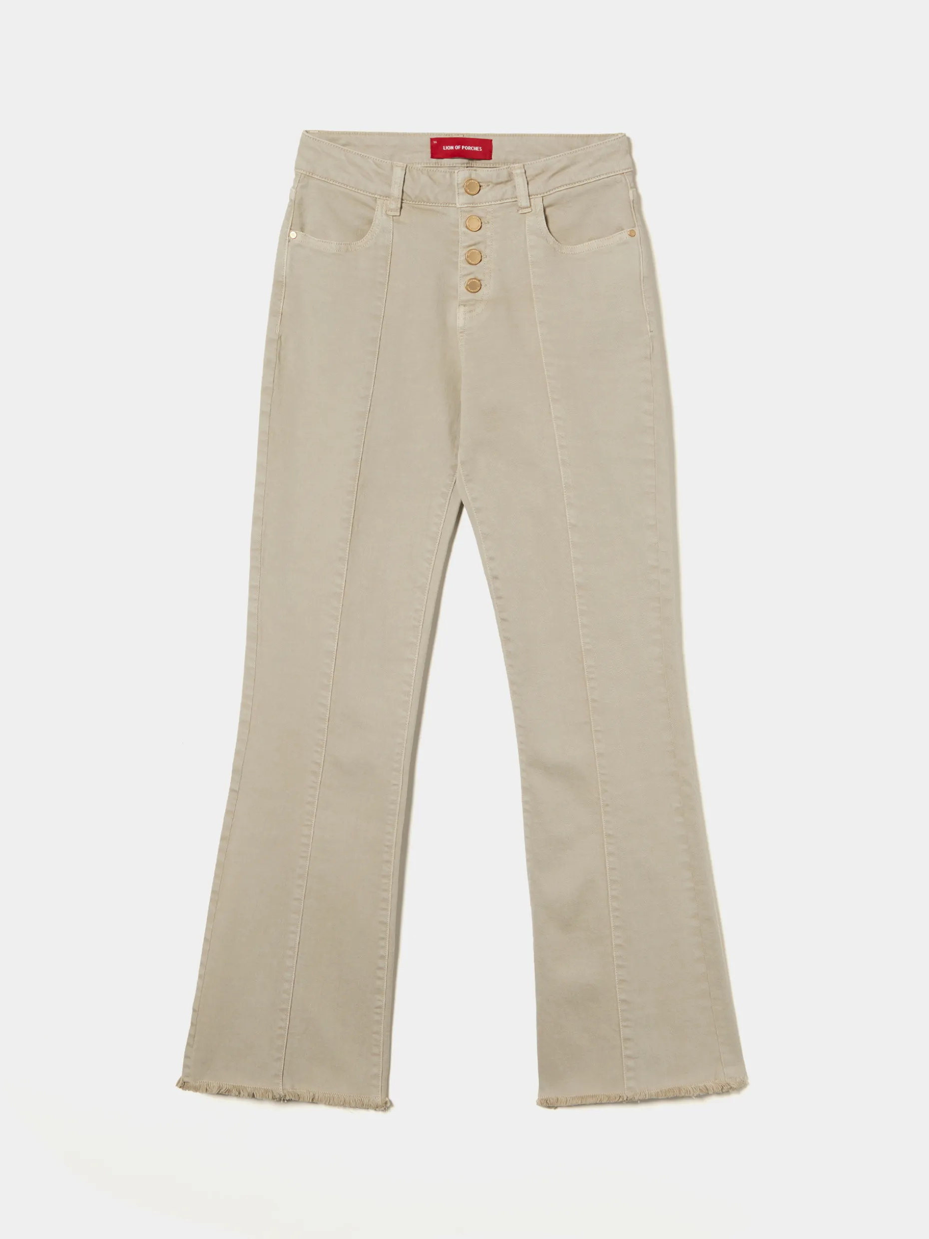 Calças de ganga com cintura subida