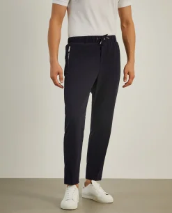 Calças de malha com cordão