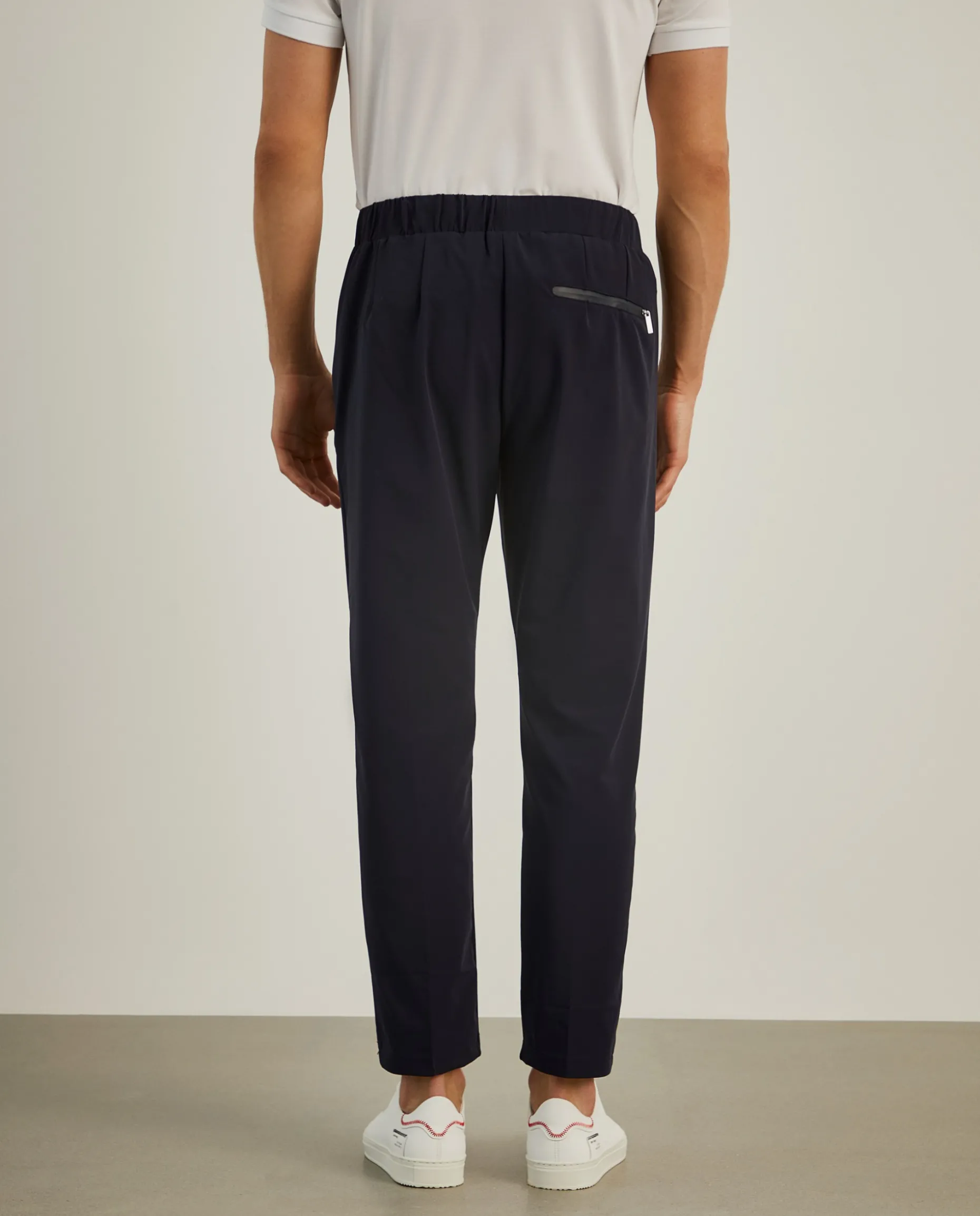 Calças de malha com cordão