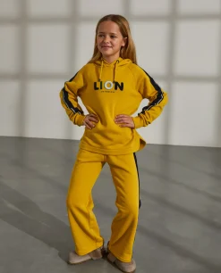 Calças de malha com riscas laterais