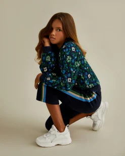 Calças de malha com riscas laterais