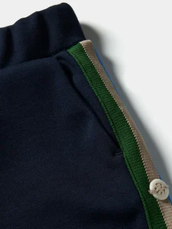 Calças de malha com riscas laterais