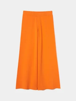 Calças de malha de perna larga