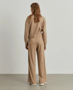 Calças de malha wide leg com riscas