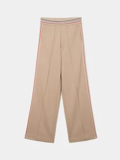 Calças de malha wide leg com riscas