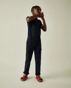 Calças de sarja com bolsos