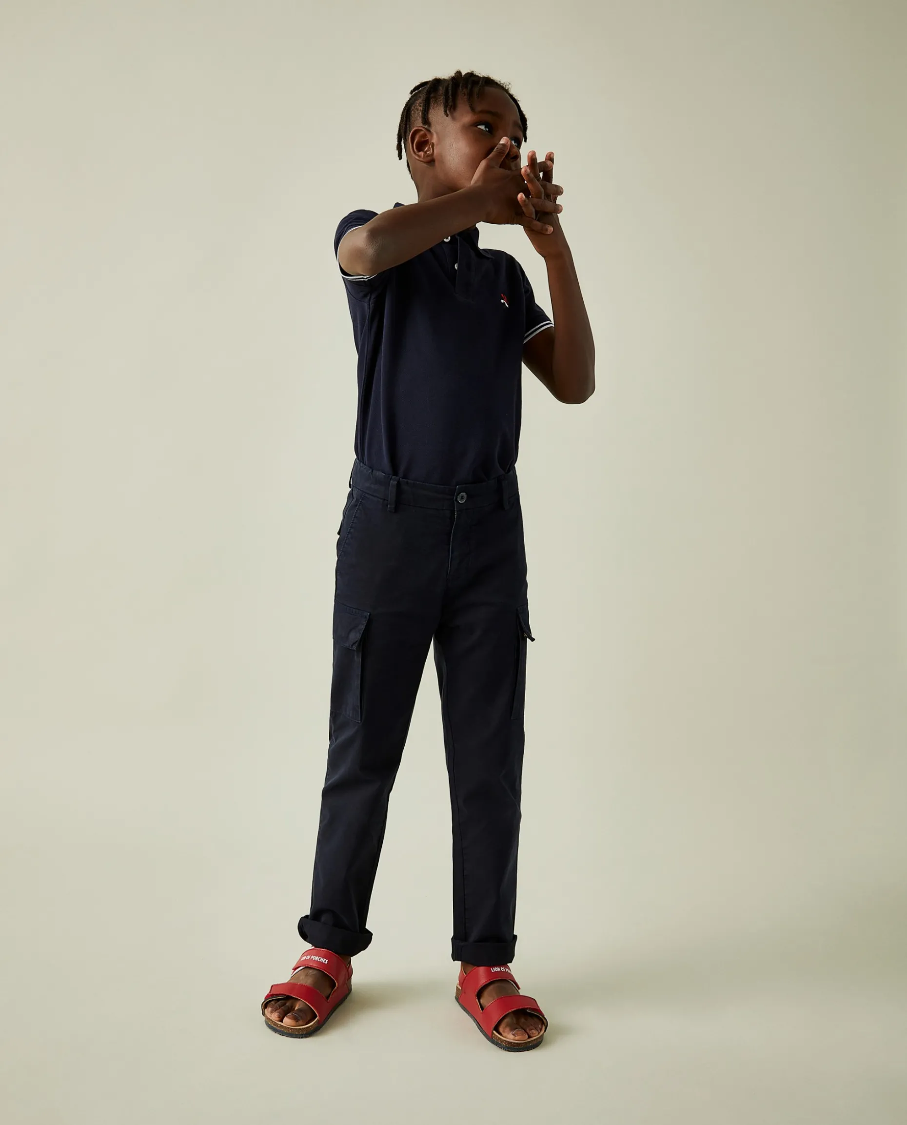 Calças de sarja com bolsos