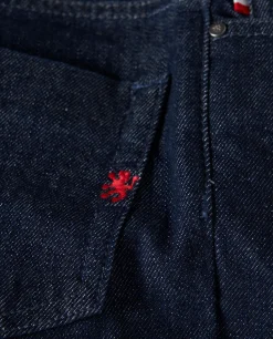 Calças denim lavagem escura