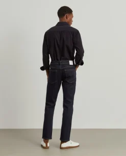 Calças denim regular fit lavagem escura