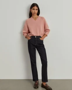 Calças denim regular fit lavagem escura