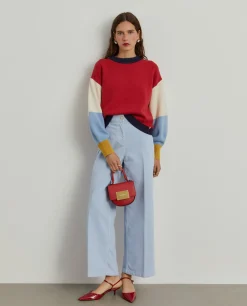 Calças denim wide leg