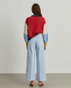 Calças denim wide leg