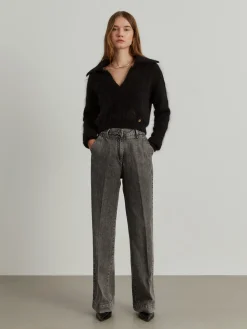 Calças denim wide leg