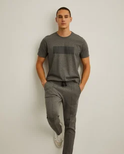 Calças em malha com cordão