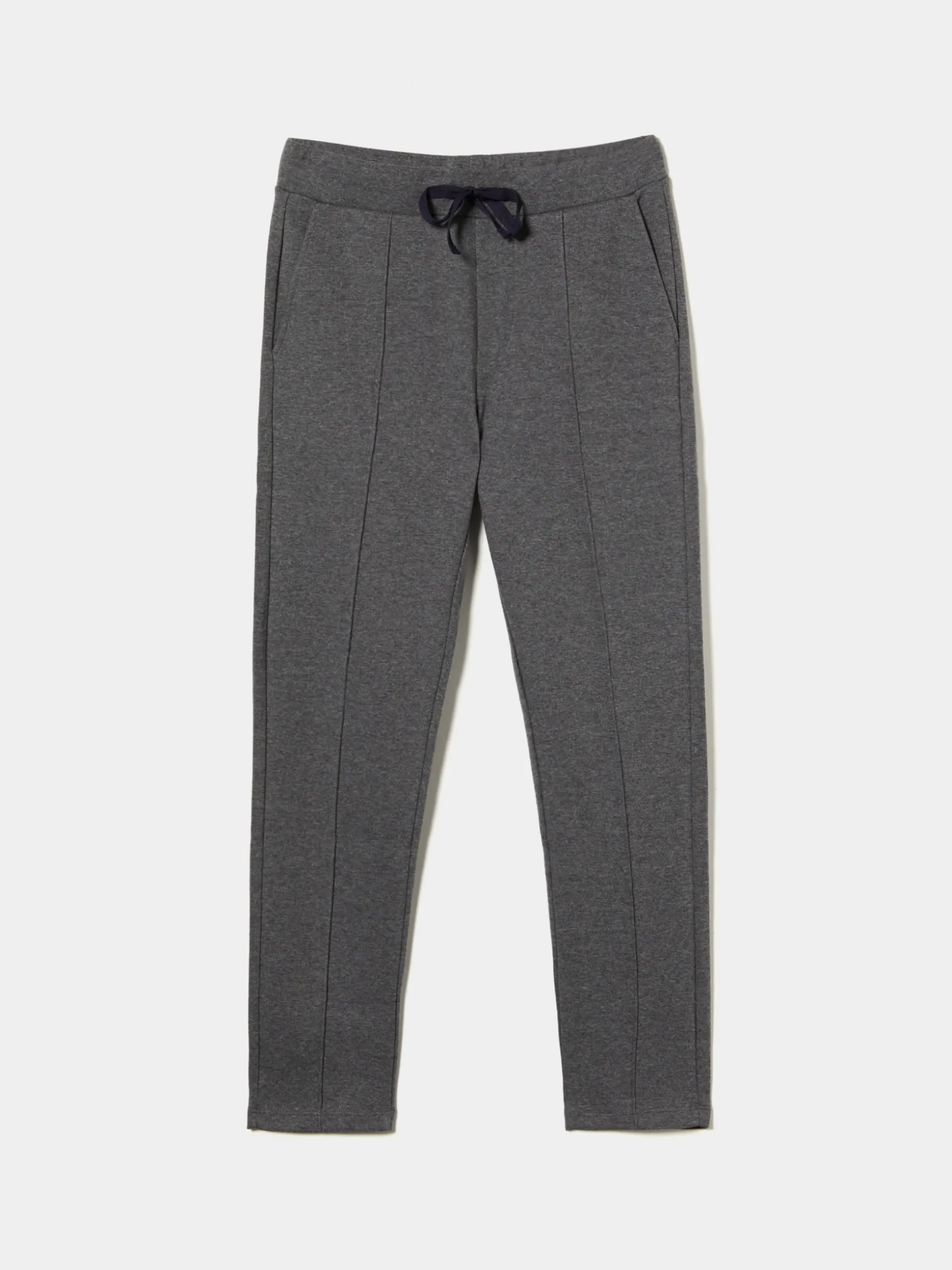 Calças em malha com cordão