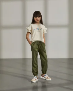 Calças em tencel stretch