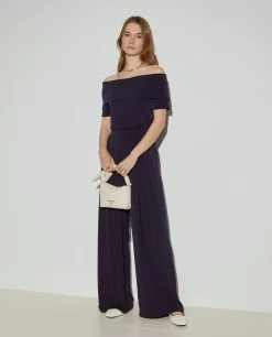 Calças fluidas wide leg