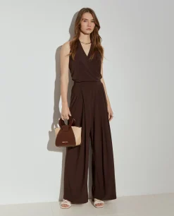 Calças fluidas wide leg