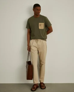 Calças jogger em malha técnica com cordão