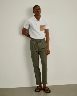 Calças jogger em malha técnica com cordão