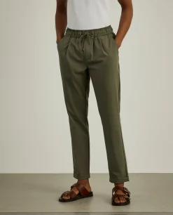 Calças jogger em malha técnica com cordão